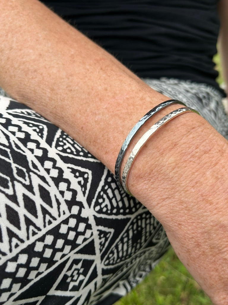 Hammered Bracelet Bright Silver