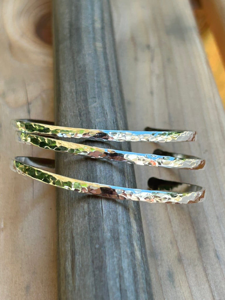 Hammered Bracelet Bright Silver