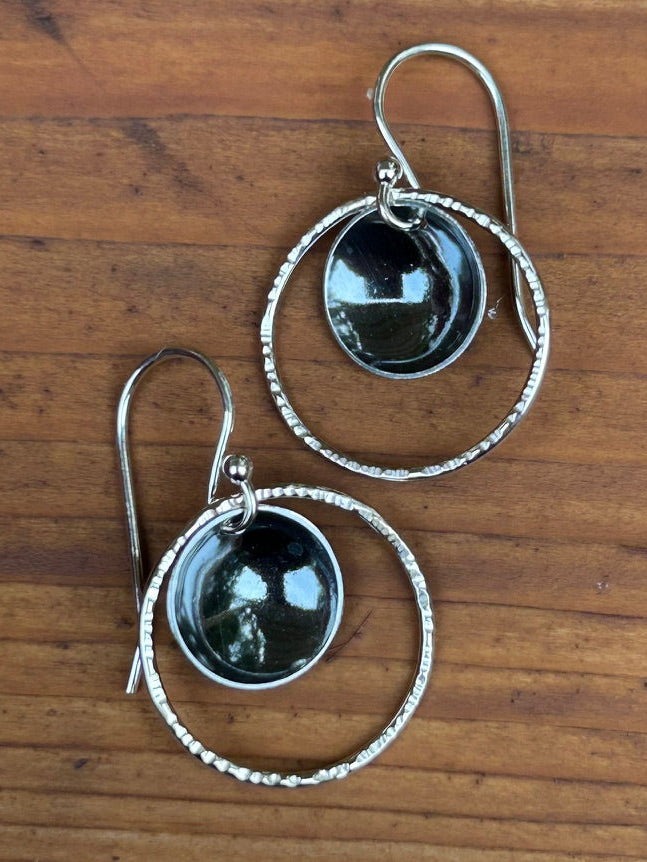 Small Black Hole Earrings