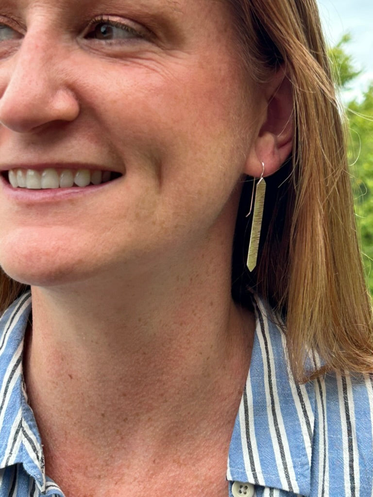 Spear Leaf Texture Earrings
