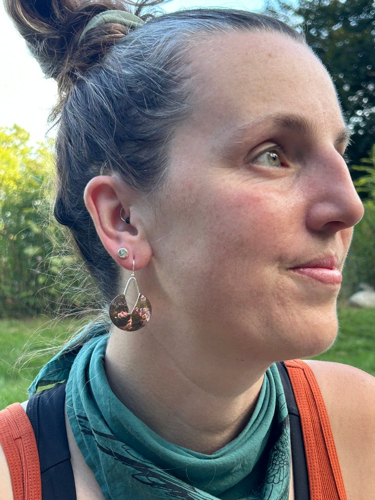Bud Earrings - Large, Mixed Metal