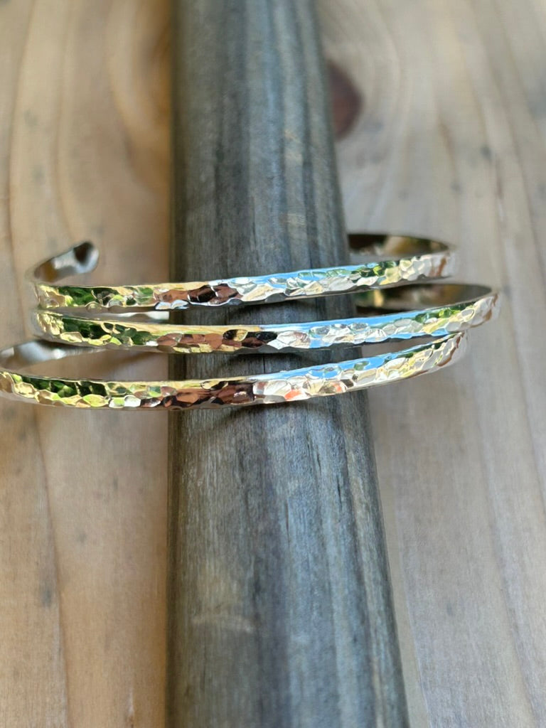 Hammered Bracelet Bright Silver