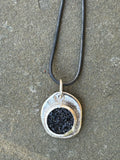 Molten Black Druzy Quartz Necklace