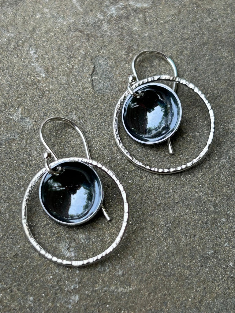 Small Black Hole Earrings