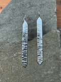 Spear leaf texture earrings
