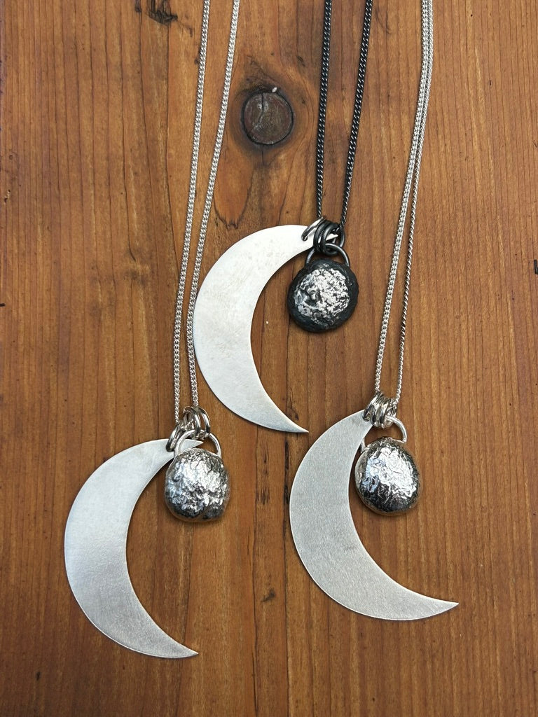 Moon and Pebble Necklace